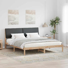 Bedframe Bruin en donkergrijs 180 x 200 cm Massief grenenhout
