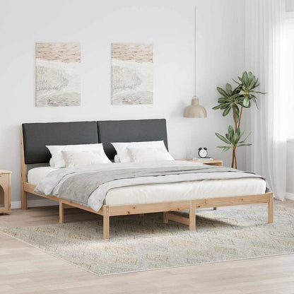 Bedframe Bruin en donkergrijs 180 x 200 cm Massief grenenhout