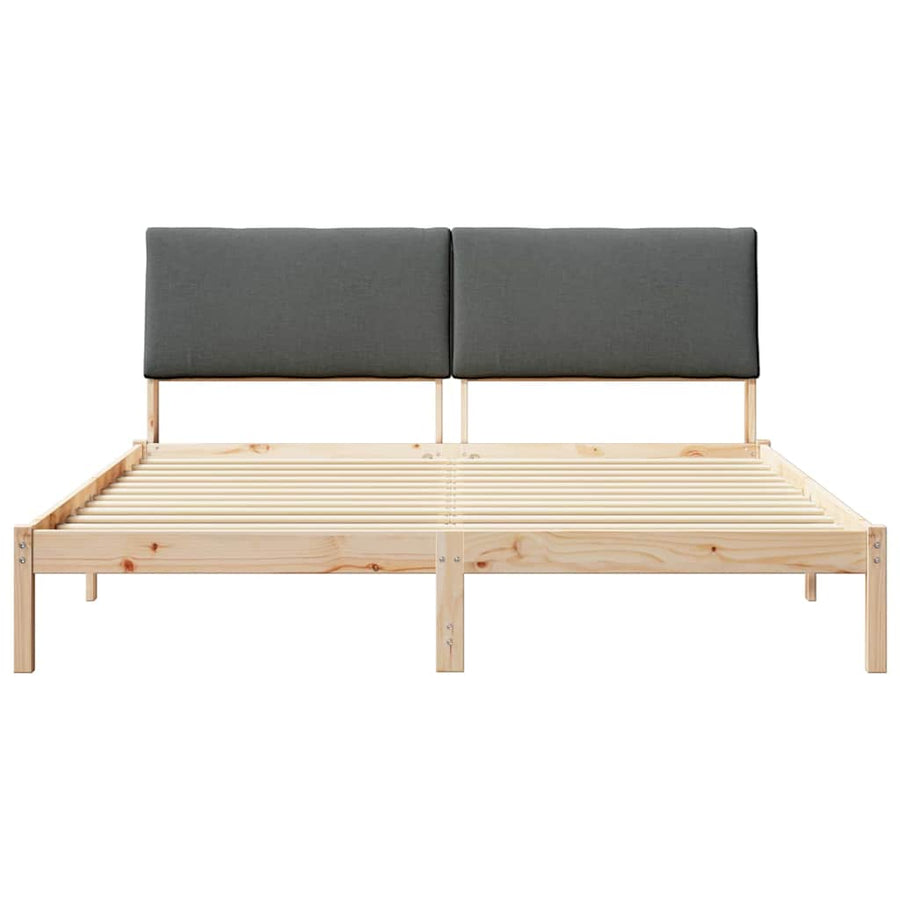 Bedframe Bruin en donkergrijs 180 x 200 cm Massief grenenhout