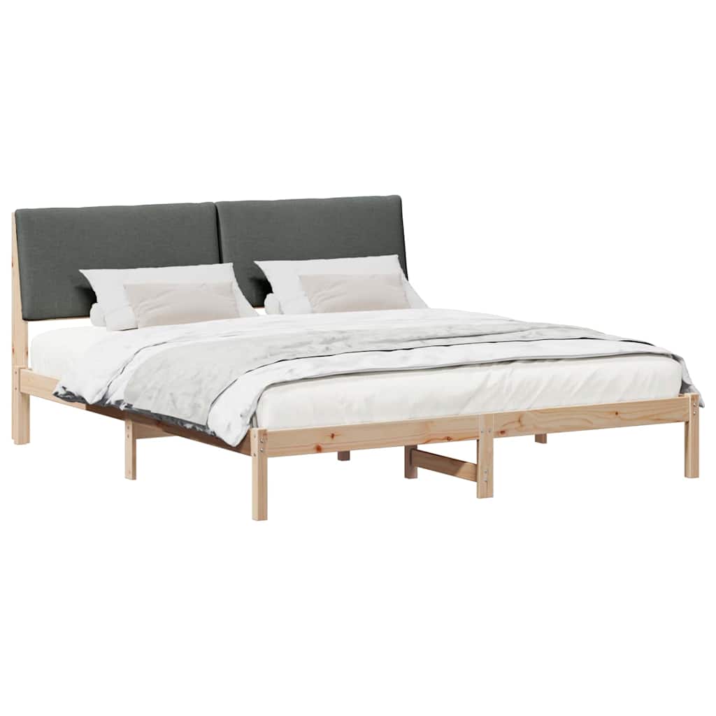 Bedframe Bruin en donkergrijs 180 x 200 cm Massief grenenhout