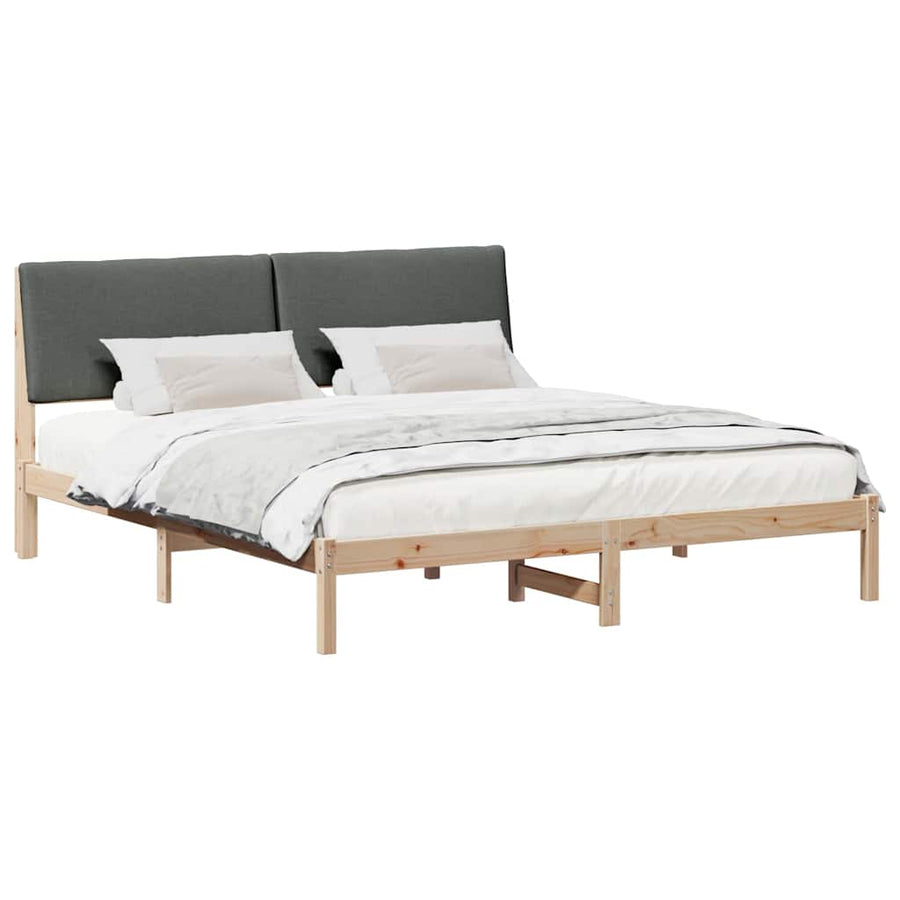 Bedframe Bruin en donkergrijs 180 x 200 cm Massief grenenhout