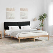 Bedframe 180x200 cm massief grenenhout bruin zwart