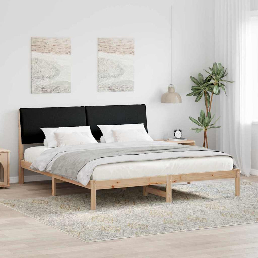 Bedframe Bruin en zwart 180 x 200 cm Massief grenenhout