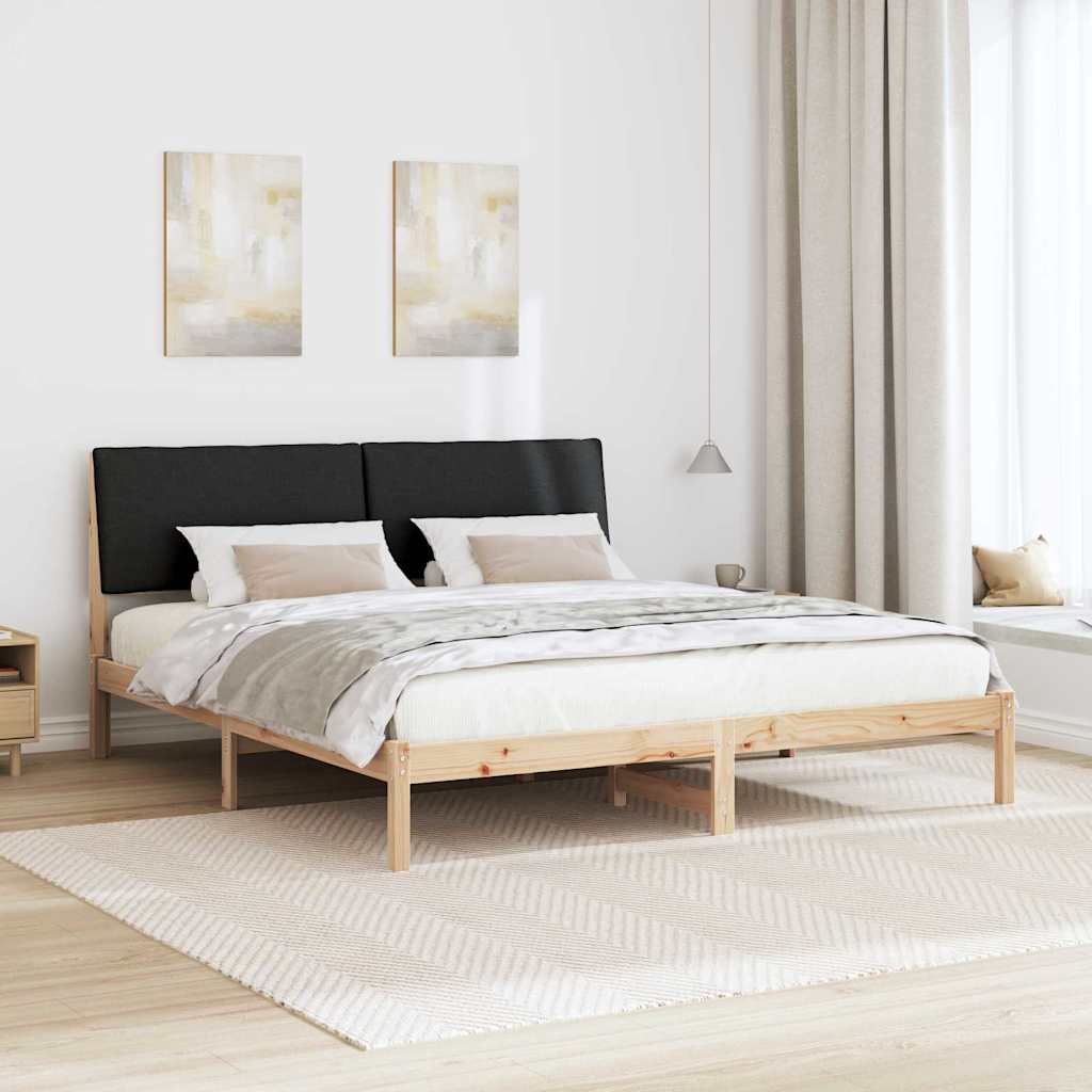 Bedframe Bruin en zwart 180 x 200 cm Massief grenenhout
