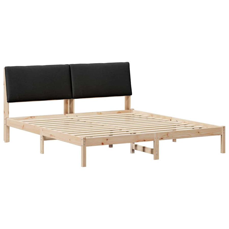 Bedframe Bruin en zwart 180 x 200 cm Massief grenenhout
