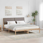 Bedframe massief grenenhout 180x200 cm bruin taupe