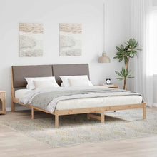 Bedframe Bruin en taupe 180 x 200 cm Massief grenenhout