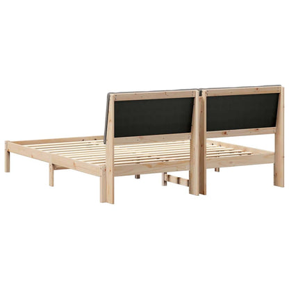 Bedframe Bruin en taupe 180 x 200 cm Massief grenenhout