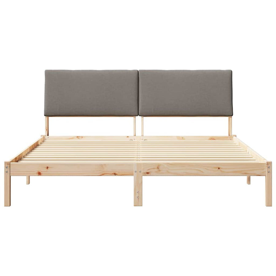 Bedframe Bruin en taupe 180 x 200 cm Massief grenenhout