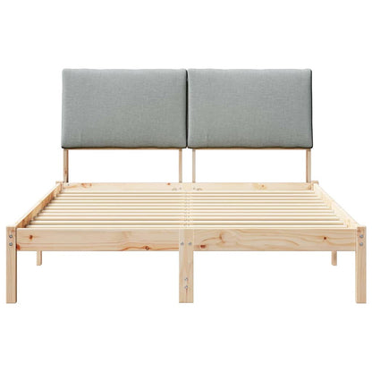 Bedframe Bruin en lichtgrijs 160 x 200 cm Massief grenenhout