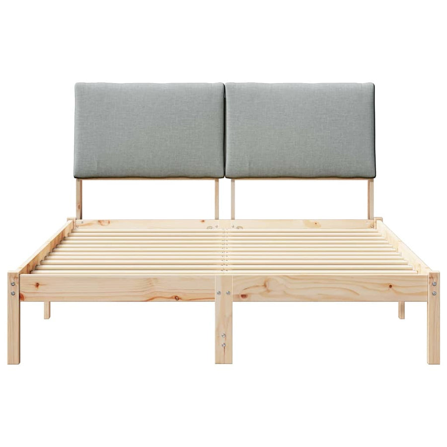 Bedframe Bruin en lichtgrijs 160 x 200 cm Massief grenenhout