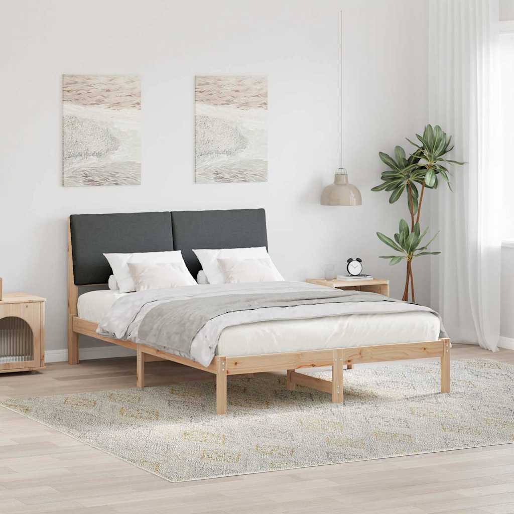 Bedframe Bruin en donkergrijs 160 x 200 cm Massief grenenhout