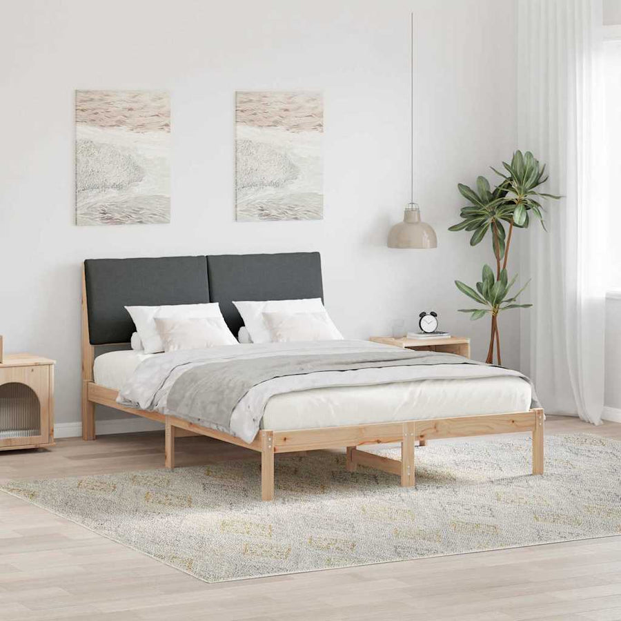 Bedframe Bruin en donkergrijs 160 x 200 cm Massief grenenhout