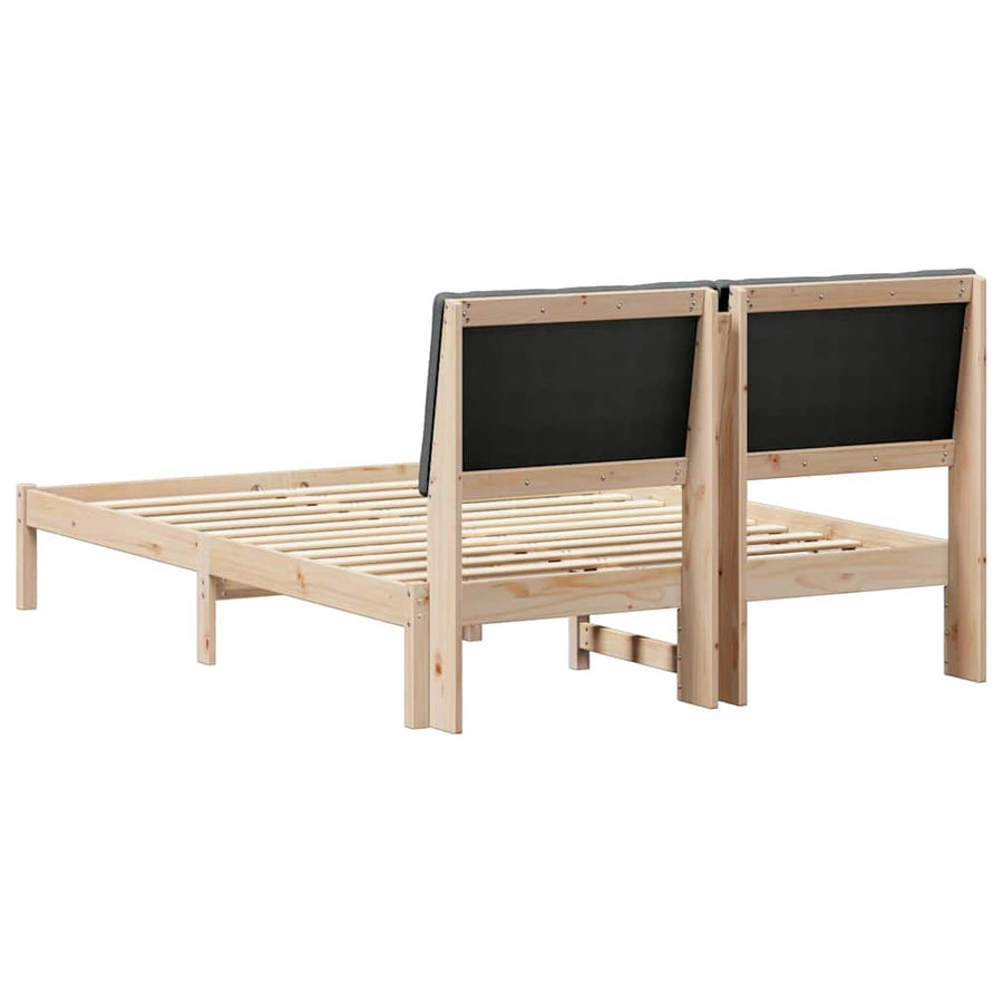 Bedframe Bruin en donkergrijs 160 x 200 cm Massief grenenhout