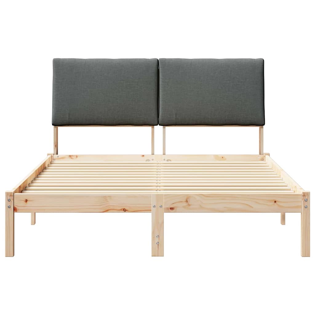 Bedframe Bruin en donkergrijs 160 x 200 cm Massief grenenhout