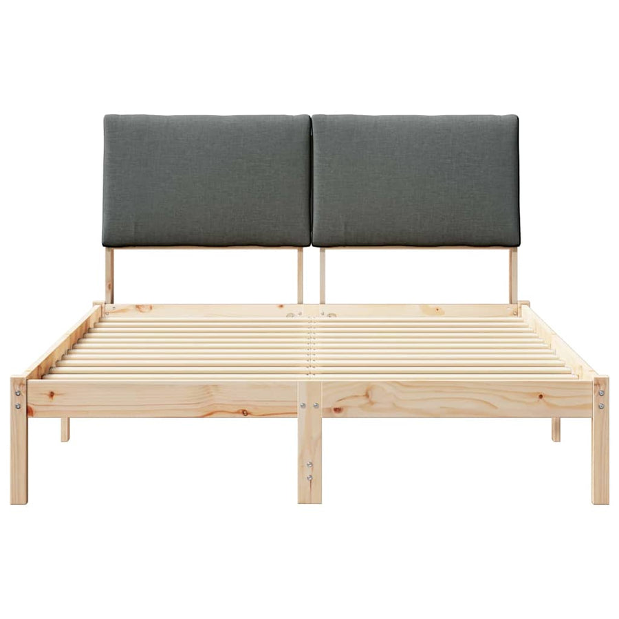 Bedframe Bruin en donkergrijs 160 x 200 cm Massief grenenhout