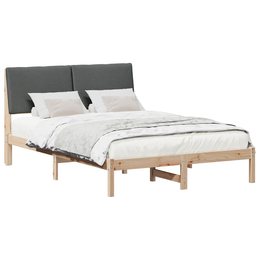 Bedframe Bruin en donkergrijs 160 x 200 cm Massief grenenhout