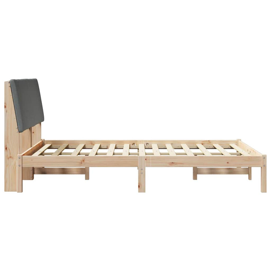 Bedframe Bruin en donkergrijs 160 x 200 cm Massief grenenhout