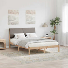 Bedframe Bruin en taupe 160 x 200 cm Massief grenenhout
