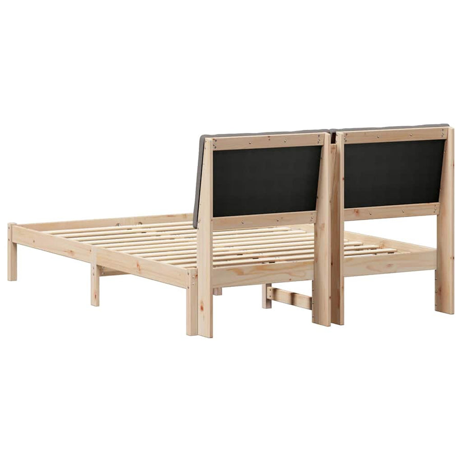 Bedframe Bruin en taupe 160 x 200 cm Massief grenenhout