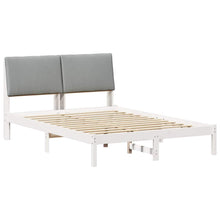 Bedframe Wit en lichtgrijs 160 x 200 cm Massief grenenhout