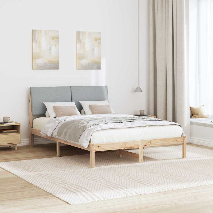 Bedframe Bruin en lichtgrijs 150 x 200 cm Massief grenenhout