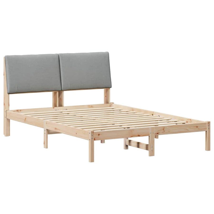 Bedframe Bruin en lichtgrijs 150 x 200 cm Massief grenenhout