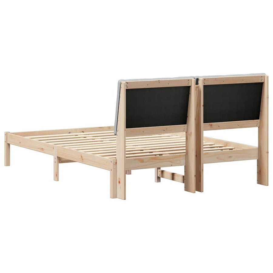 Bedframe Bruin en lichtgrijs 150 x 200 cm Massief grenenhout