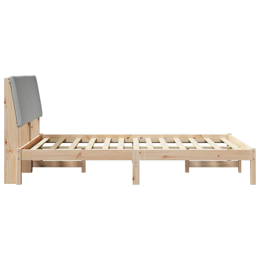 Bedframe Bruin en lichtgrijs 150 x 200 cm Massief grenenhout