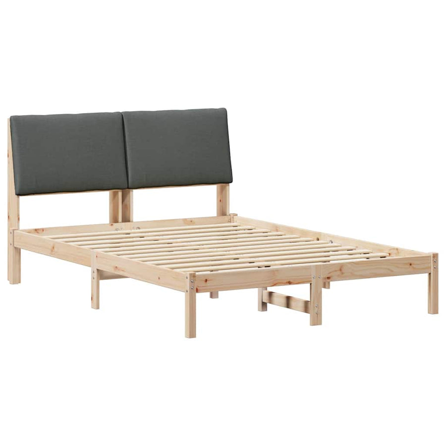 Bedframe Bruin en donkergrijs 150 x 200 cm Massief grenenhout