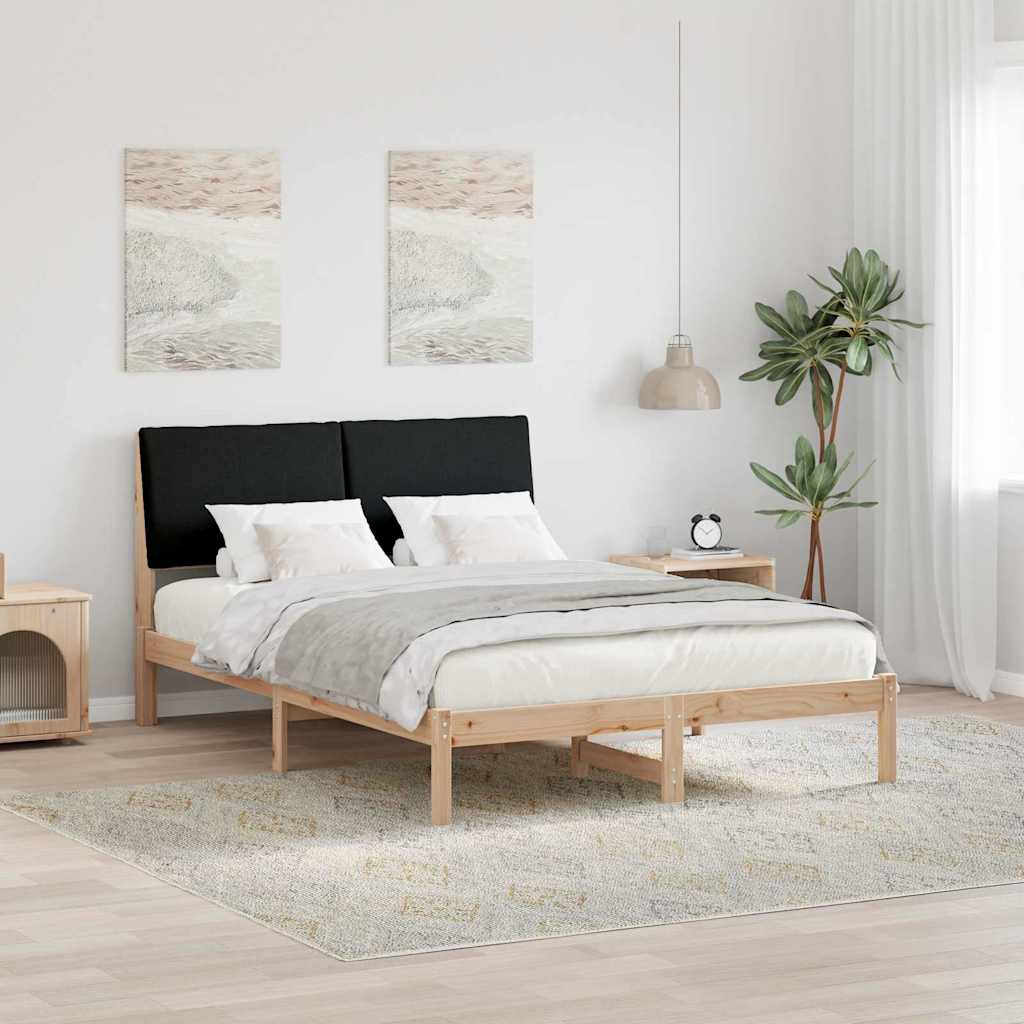 Bedframe Bruin en zwart 150 x 200 cm Massief grenenhout