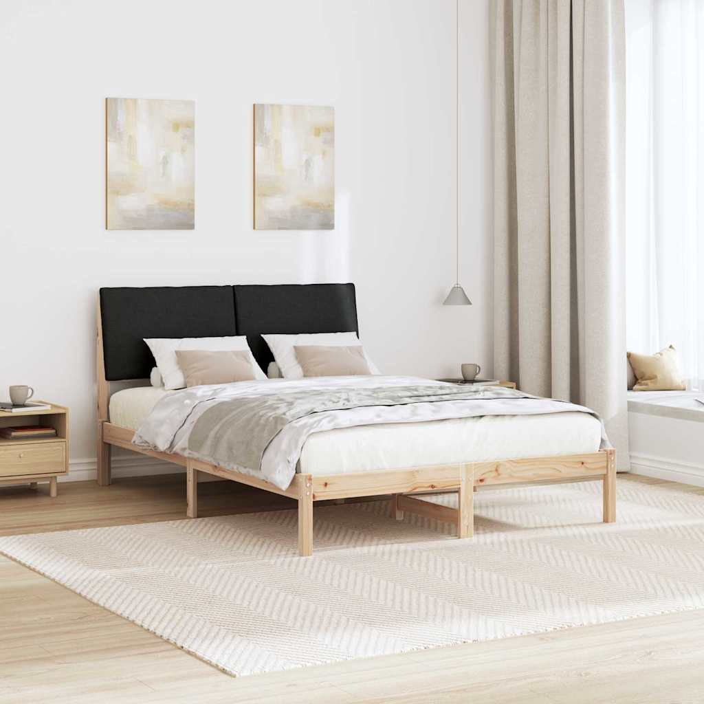 Bedframe Bruin en zwart 150 x 200 cm Massief grenenhout