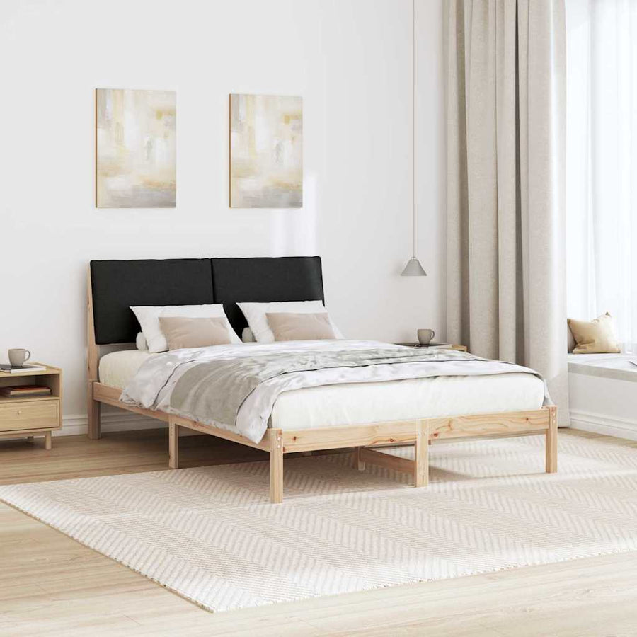 Bedframe Bruin en zwart 150 x 200 cm Massief grenenhout