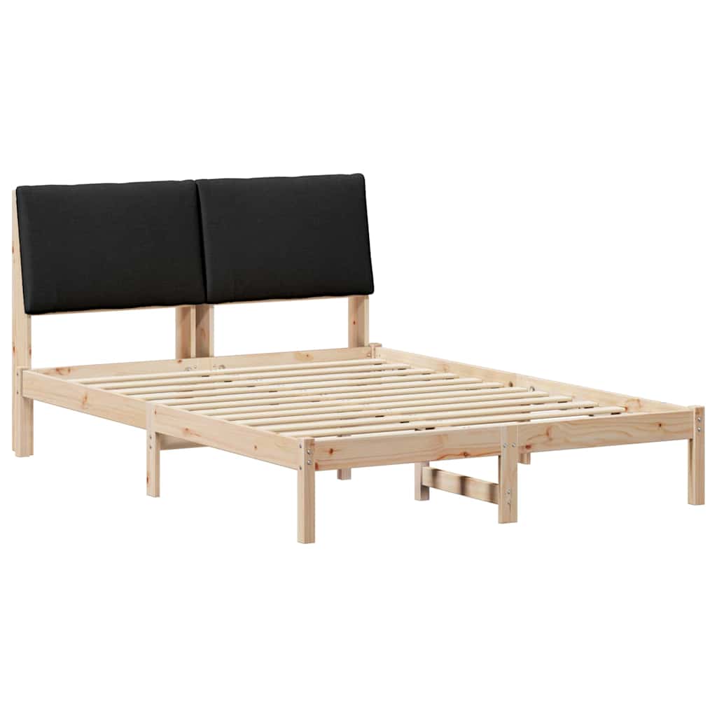 Bedframe Bruin en zwart 150 x 200 cm Massief grenenhout