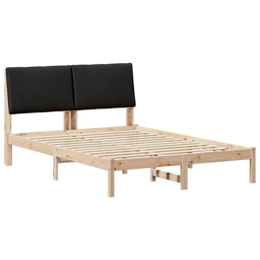 Bedframe Bruin en zwart 150 x 200 cm Massief grenenhout