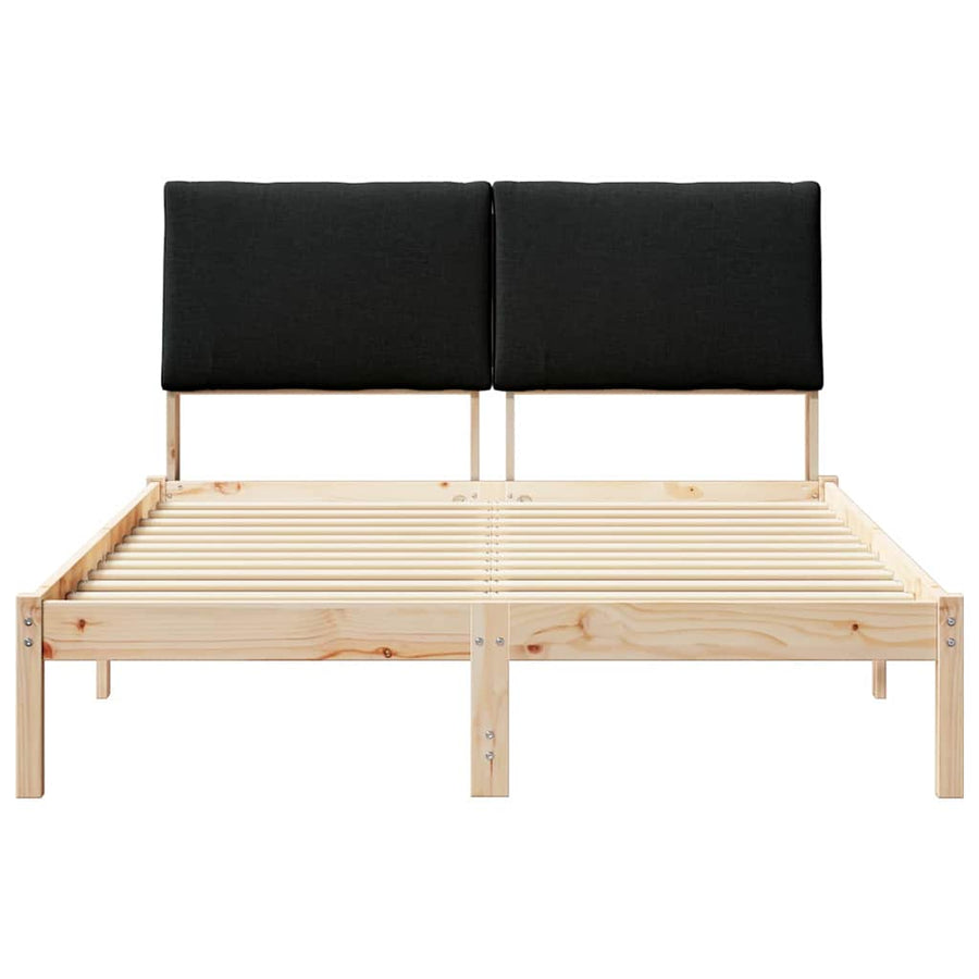 Bedframe Bruin en zwart 150 x 200 cm Massief grenenhout