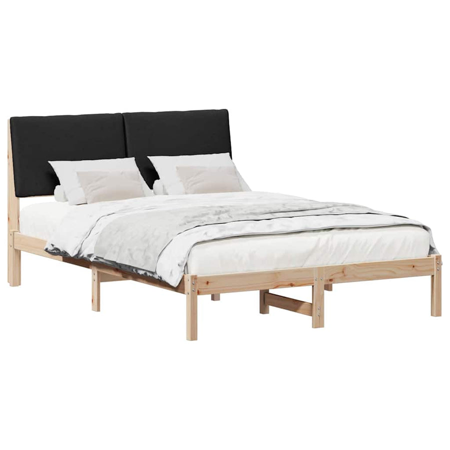 Bedframe Bruin en zwart 150 x 200 cm Massief grenenhout