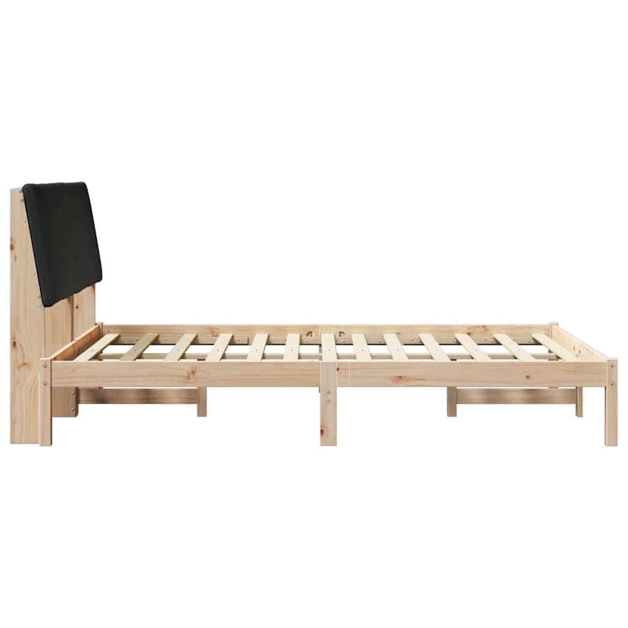 Bedframe Bruin en zwart 150 x 200 cm Massief grenenhout