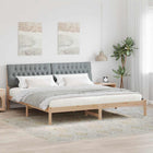Bed Frame with Padded Headboard Brown 200 x 200 cm