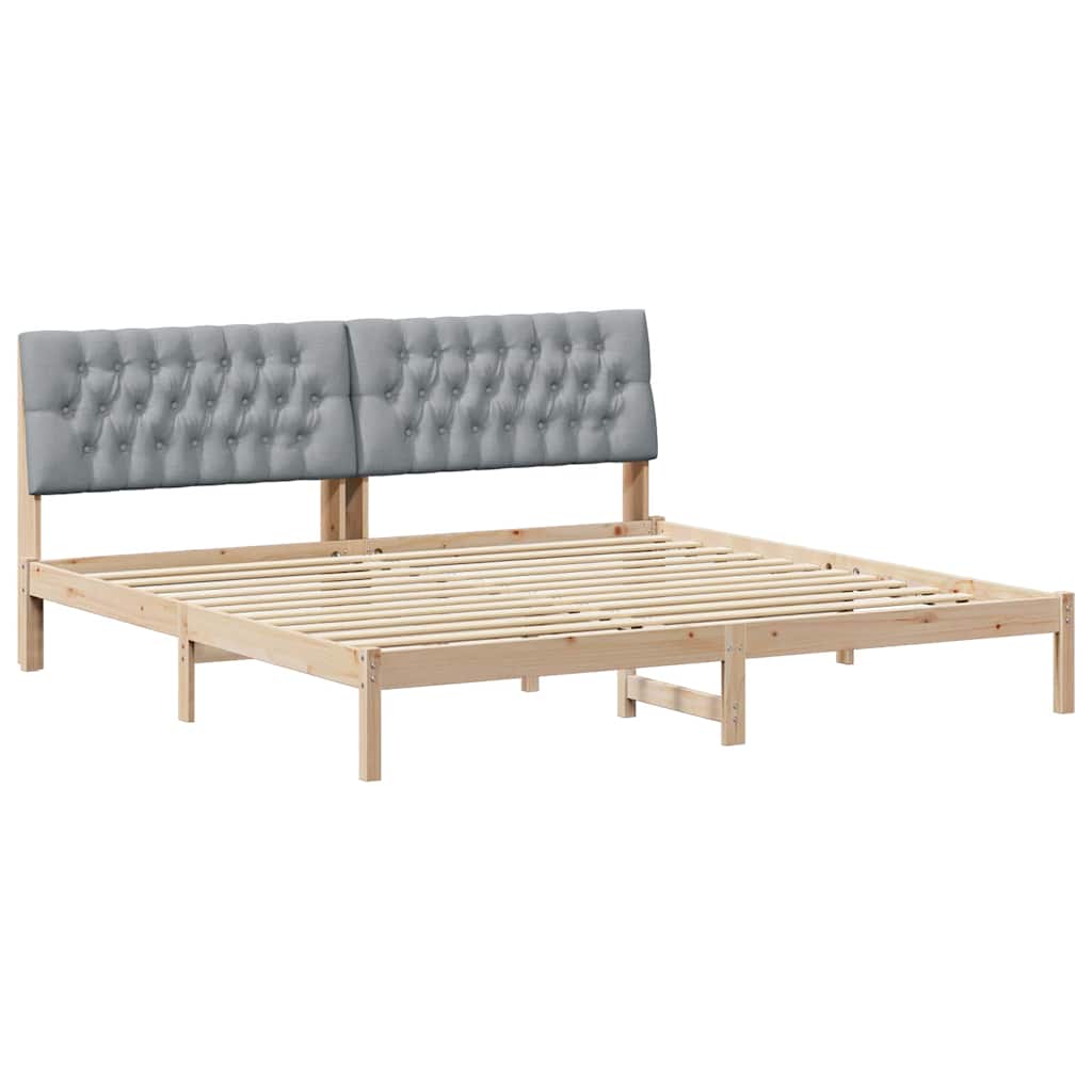 Bedframe met Gevoerd Hoofdgedeelte Bruin 200 x 200 cm