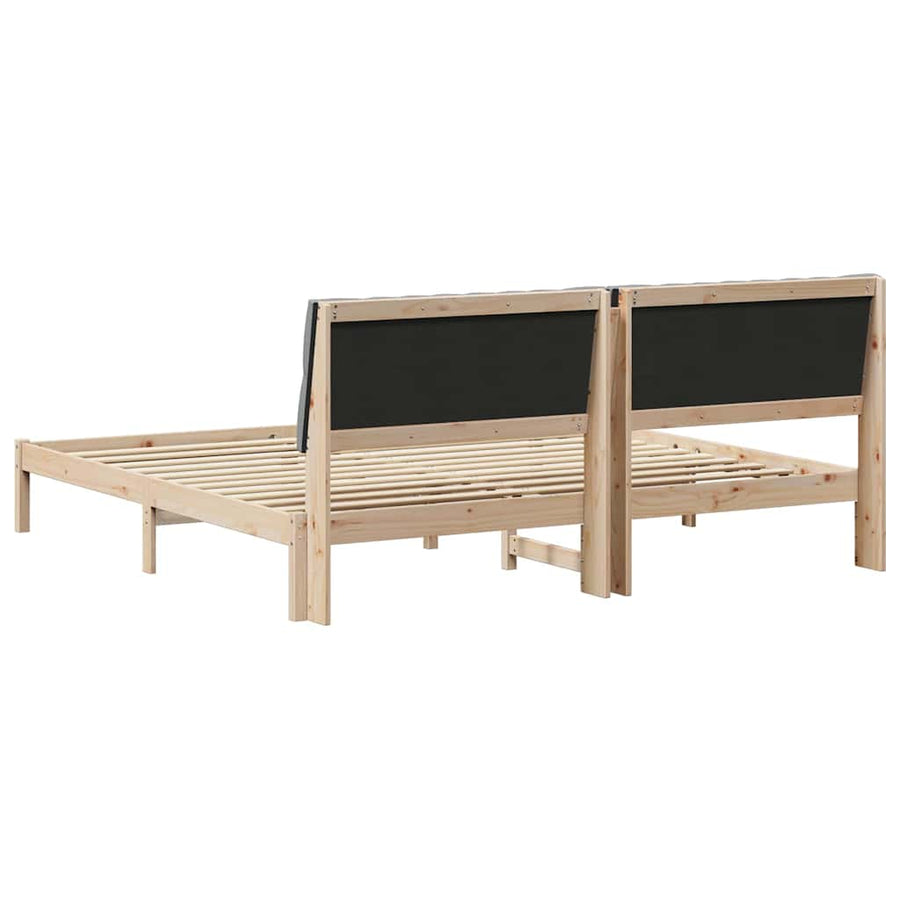 Bedframe met Gevoerd Hoofdgedeelte Bruin 200 x 200 cm