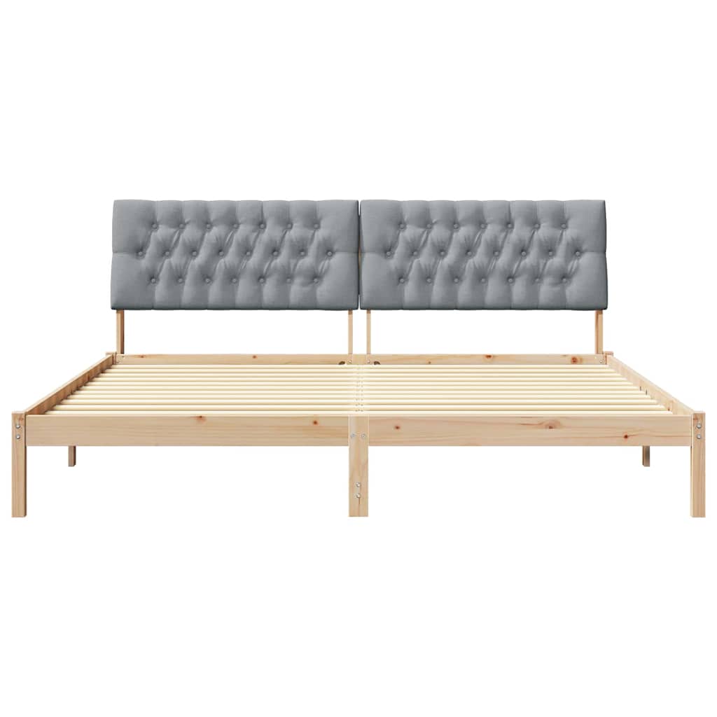 Bedframe met Gevoerd Hoofdgedeelte Bruin 200 x 200 cm