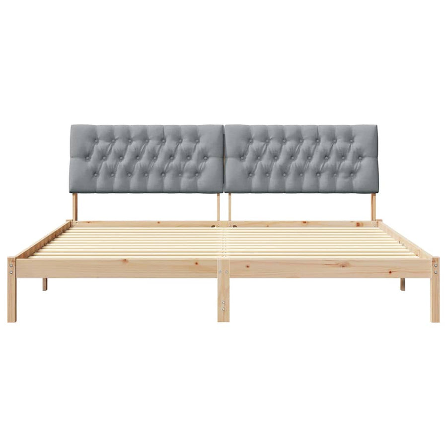 Bedframe met Gevoerd Hoofdgedeelte Bruin 200 x 200 cm