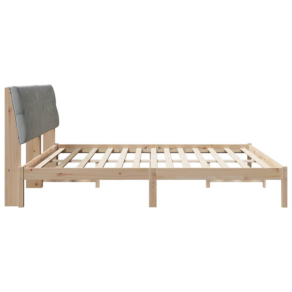 Bedframe met Gevoerd Hoofdgedeelte Bruin 200 x 200 cm