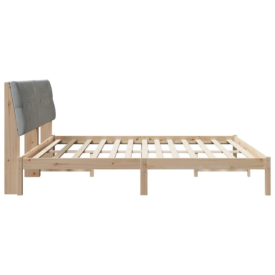 Bedframe met Gevoerd Hoofdgedeelte Bruin 200 x 200 cm