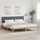 Bed Frame with Padded Headboard Brown 200 x 200 cm