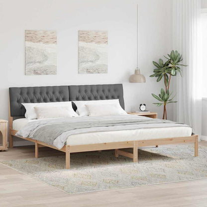 Bedframe met Gevoerd Hoofdgedeelte Bruin 200 x 200 cm