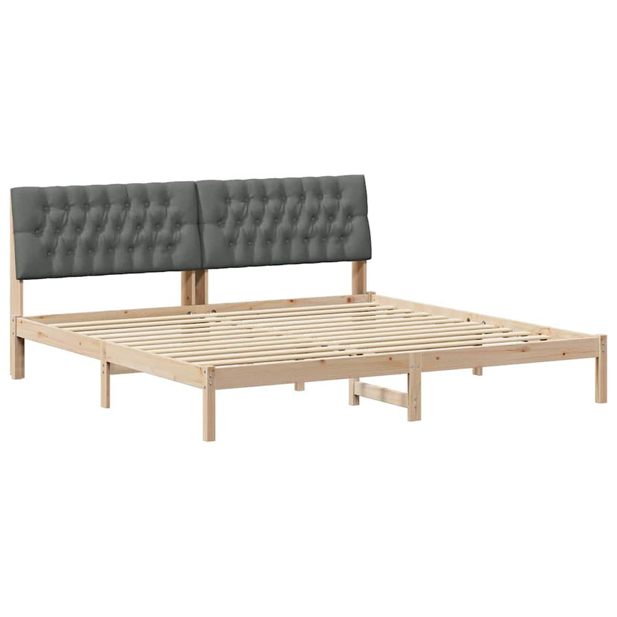 Bedframe met Gevoerd Hoofdgedeelte Bruin 200 x 200 cm