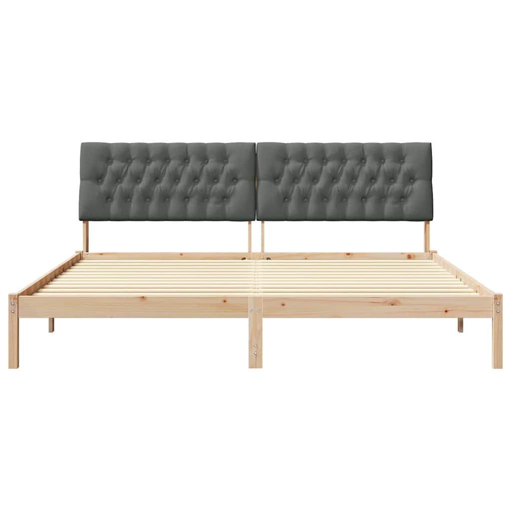 Bedframe met Gevoerd Hoofdgedeelte Bruin 200 x 200 cm