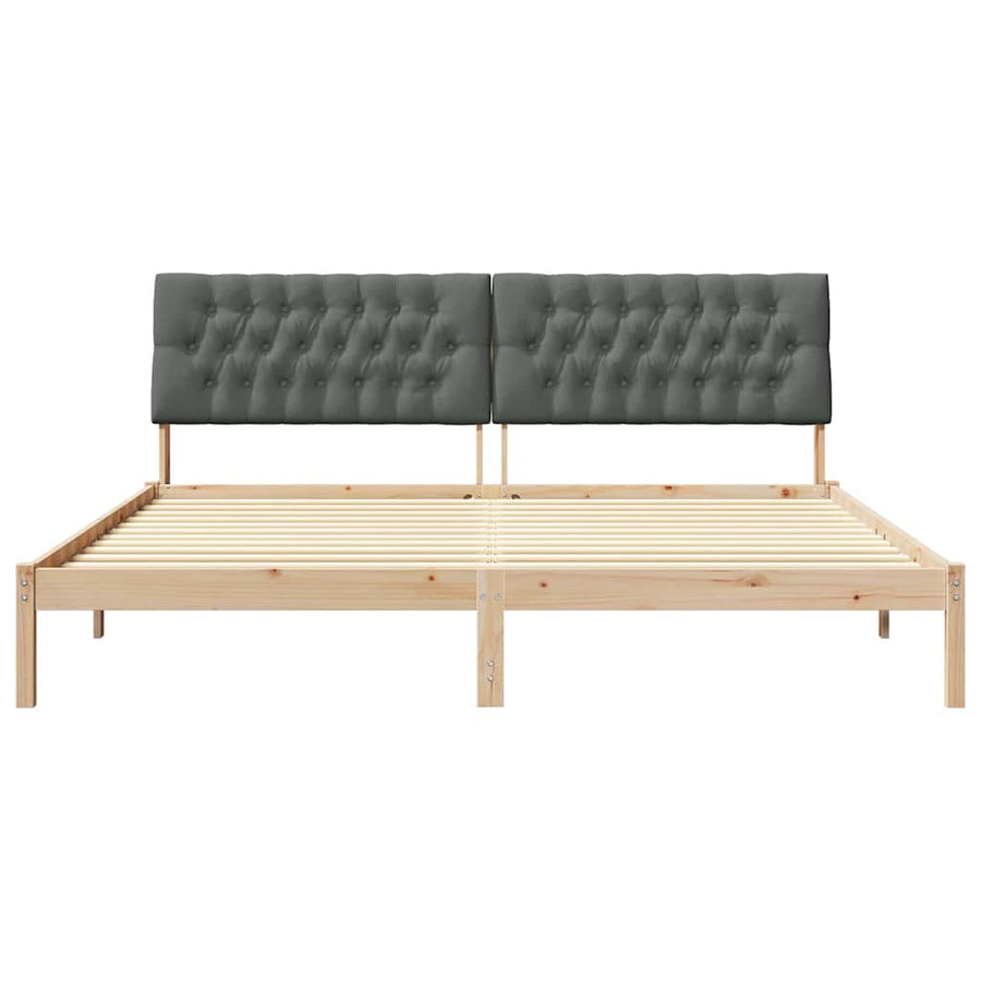 Bedframe met Gevoerd Hoofdgedeelte Bruin 200 x 200 cm